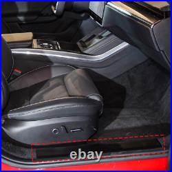 Matte Carbon Fiber Interior Door Sill Plate Guard Cover For Tesla Model S 2023+