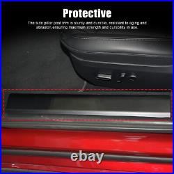 Matte Carbon Fiber Interior Door Sill Plate Guard Cover For Tesla Model S 2023+