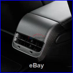 Matte Carbon For Tesla Model 3 Interior Rear Air Condition AC Outlet Cover Trim