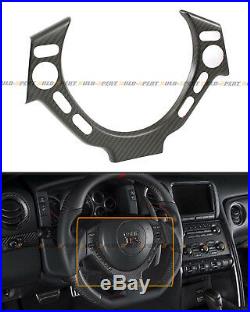 Matte Dry Carbon Fiber Steering Wheel Center Trim Cover For 09-16 Nissan Gtr R35