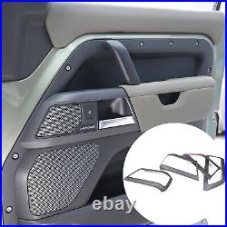 Matte Real Carbon Fiber Interior Door Handle Cover Trim For LR Defender 110 20+