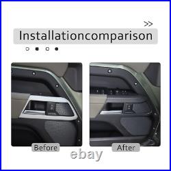 Matte Real Carbon Fiber Interior Door Handle Cover Trim For LR Defender 110 20+
