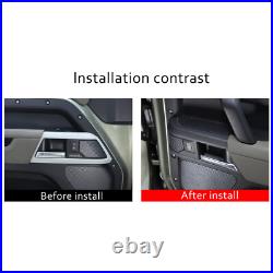 Matte Real Carbon Fiber Interior Door Handle Cover Trim For LR Defender 110 20+