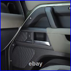 Matte Real Carbon Fiber Interior Door Handle Cover Trim For LR Defender 110 20+