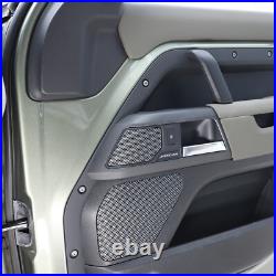 Matte Real Carbon Fiber Interior Door Handle Cover Trim For LR Defender 110 20+