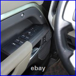 Matte Real Carbon Fiber Interior Door Handle Cover Trim For LR Defender 110 20+