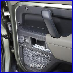 Matte Real Carbon Fiber Interior Door Handle Cover Trim For LR Defender 110 20+