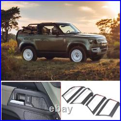 Matte Real Carbon Fiber Interior Door Handle Cover Trim For LR Defender 110 20+