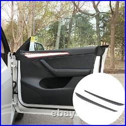 Matte Real Carbon Fiber Interior Door Panel Trim Cover Fit Tesla Model 3 Y 21-22
