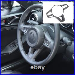Matte Real Carbon Fiber Interior Steering Wheel Cover Trim For Mazda MX-5 2016+