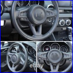Matte Real Carbon Fiber Interior Steering Wheel Cover Trim For Mazda MX-5 2016+