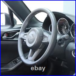 Matte Real Carbon Fiber Interior Steering Wheel Cover Trim For Mazda MX-5 2016+