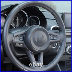 Matte Real Carbon Fiber Interior Steering Wheel Cover Trim For Mazda MX-5 2016+