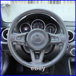 Matte Real Carbon Fiber Interior Steering Wheel Cover Trim For Mazda MX-5 2016+