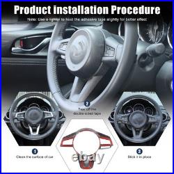 Matte Real Carbon Fiber Interior Steering Wheel Cover Trim For Mazda MX-5 2016+