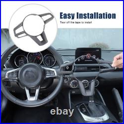 Matte Real Carbon Fiber Interior Steering Wheel Cover Trim For Mazda MX-5 2016+