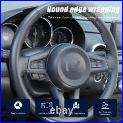 Matte Real Carbon Fiber Interior Steering Wheel Cover Trim For Mazda MX-5 2016+