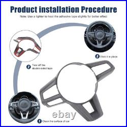 Matte Real Carbon Fiber Interior Steering Wheel Cover Trim For Mazda MX-5 2016+