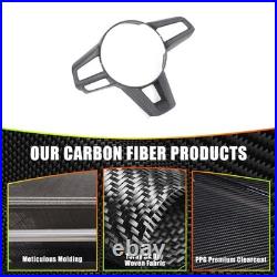 Matte Real Carbon Fiber Interior Steering Wheel Cover Trim For Mazda MX-5 2016+