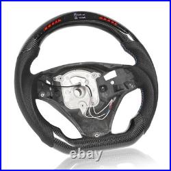 NEW Real Carbon Fiber LED Display Steering Whee Frame For BMW M3 E90 E92 E93 6AT
