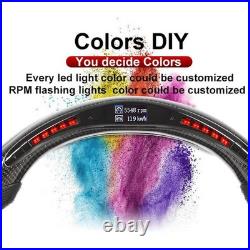 NEW Real Carbon Fiber LED Display Steering Whee Frame For BMW M3 E90 E92 E93 6AT
