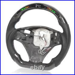 NEW Real Carbon Fiber LED Display Steering Whee Frame For BMW M3 E90 E92 E93 6AT