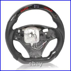 NEW Real Carbon Fiber LED Display Steering Whee Frame For BMW M3 E90 E92 E93 6AT