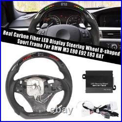 NEW Real Carbon Fiber LED Display Steering Whee Frame For BMW M3 E90 E92 E93 6AT