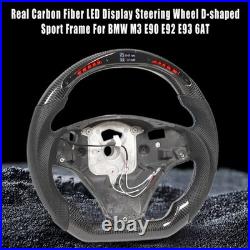 NEW Real Carbon Fiber LED Display Steering Whee Frame For BMW M3 E90 E92 E93 6AT