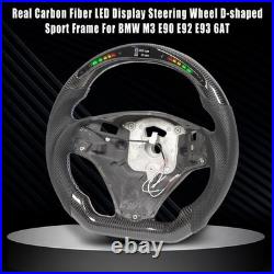 NEW Real Carbon Fiber LED Display Steering Whee Frame For BMW M3 E90 E92 E93 6AT