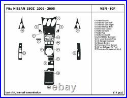 NSN-10F Carbon Fiber Dash Trim Kit for NISSAN 350Z 03-05 with manual transmission