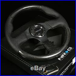 Nrg 315mm 6-holes Steering Wheel Leather/real Carbon Fiber Grip Black Stitching