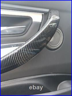 (PAIR) BMW Carbon Fibre Door Handles Interior M3 M4 F30 F31 F32 F33 F80 F82