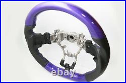 Purple Carbon D-Shape Leather Steering Wheel for 15-20 SUBARU WRX STI
