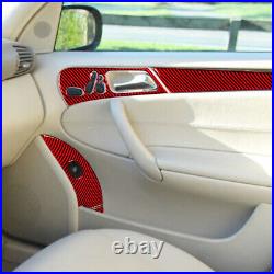 RED Carbon Fiber Interior Door Handle Cover Trim For Benz C-CLASS W203 Type A