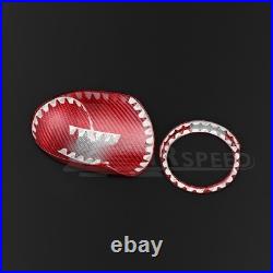 RED HARD Carbon Fiber Car Interior Turbo Cover Trim for Abarth 595 2012-2023