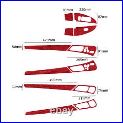 RHD Carbon Fiber Interior Door Decal Cover Trim For Benz C-CLASS W203 Type B Red