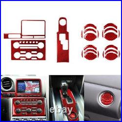 RHD Carbon Fiber Interior Full Cover Trim For Nissan GT-R R35 2008-16 37Pcs Red