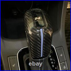 Real Carbon Fiber Car Center Console Gear Shift Knob Cover for Hyundai i30N i20N