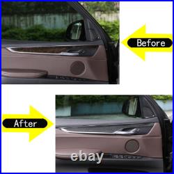 Real Carbon Fiber Car Interior Door Trims For BMW X5 F15 F16 2014-2018