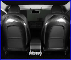 Real Carbon Fiber Car Seat Back Cover Interior 1Pair For Tesla Model 3 Y 16-2022