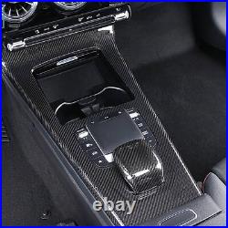 Real Carbon Fiber Center Console Gear Shift Cover Trim Fit For Benz CLA 2020+