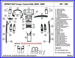 Real Carbon Fiber Dash Kit for G37 2008-2009 2DR manual with nav interior set