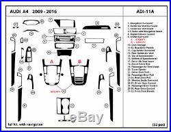 Real Carbon Fiber Dash Trim Kit for AUDI A4 2009-2016 with navigation interior