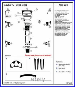 Real Carbon Fiber Dash Trim Kit for Acura TL with navigation system 2004-2008