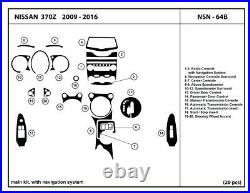 Real Carbon Fiber Dash Trim Kit for NISSAN 370Z 2009-2020 with navigation system