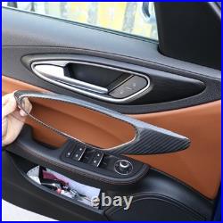 Real Carbon Fiber Inner Door Handle Trim Cover For Alfa Romeo Giulia 952 2017-20