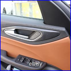 Real Carbon Fiber Inner Door Handle Trim Cover For Alfa Romeo Giulia 952 2017-20
