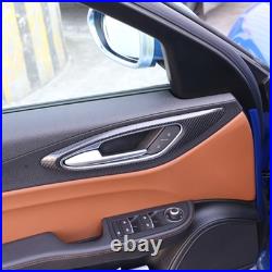Real Carbon Fiber Inner Door Handle Trim Cover For Alfa Romeo Giulia 952 2017-20