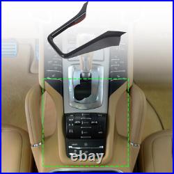 Real Carbon Fiber Interior Center Console Cover Trim For Porsche Cayenne 2011-17